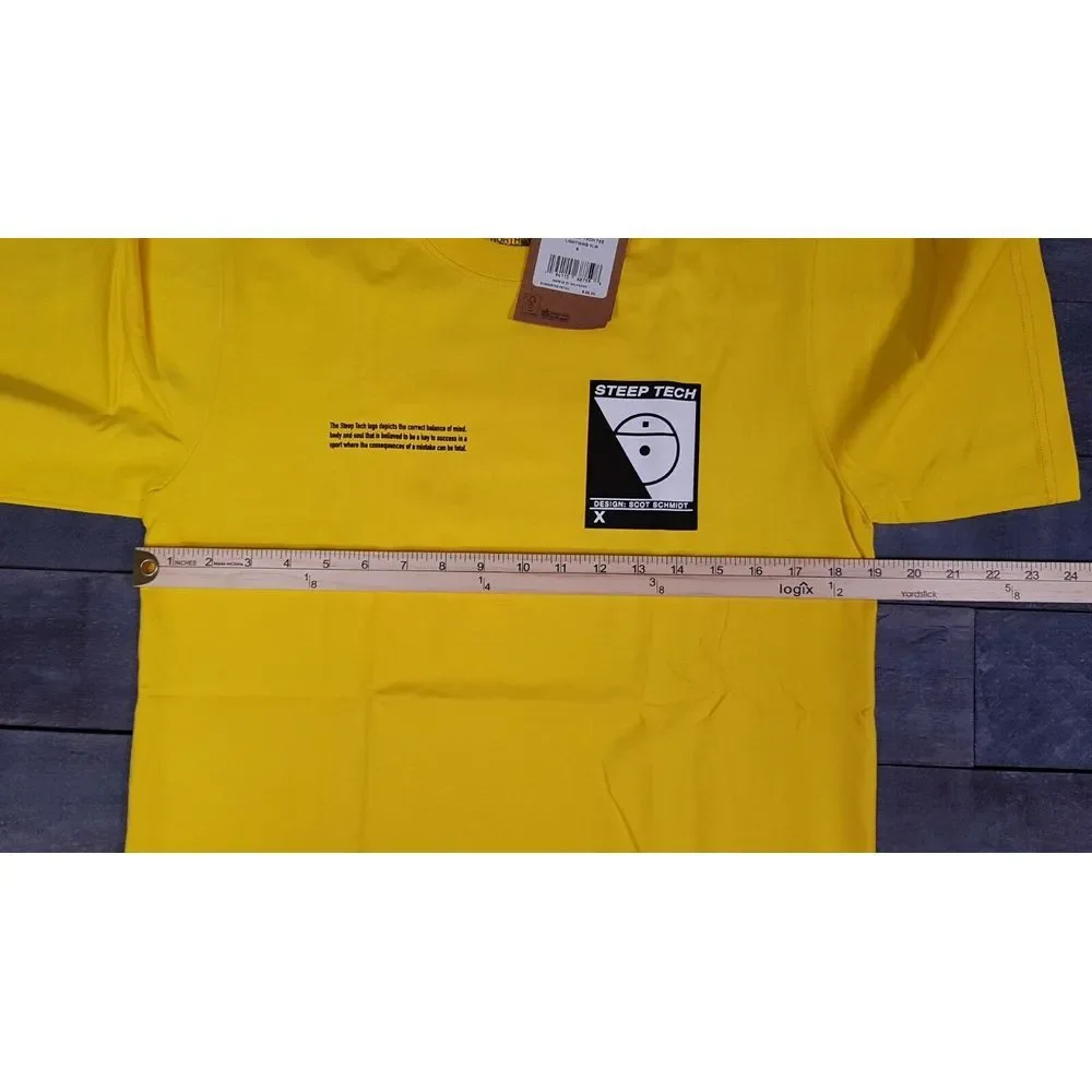 THE NORTH FACE Steep Tech Scot Schmidt T-shirt Mens Size SMALL Lightning‎ Yellow